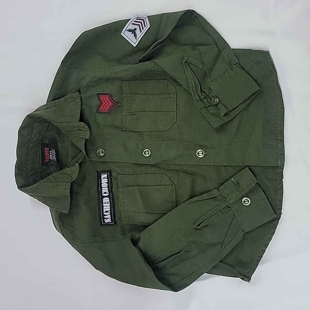 Sacred Crown Military Green Button Down 24M